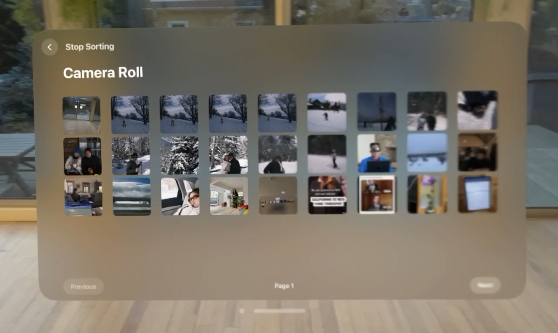 Camera roll grid view